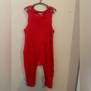 Rugged Butts Red‎ Waffle Knit Longall Romper Overalls 2t